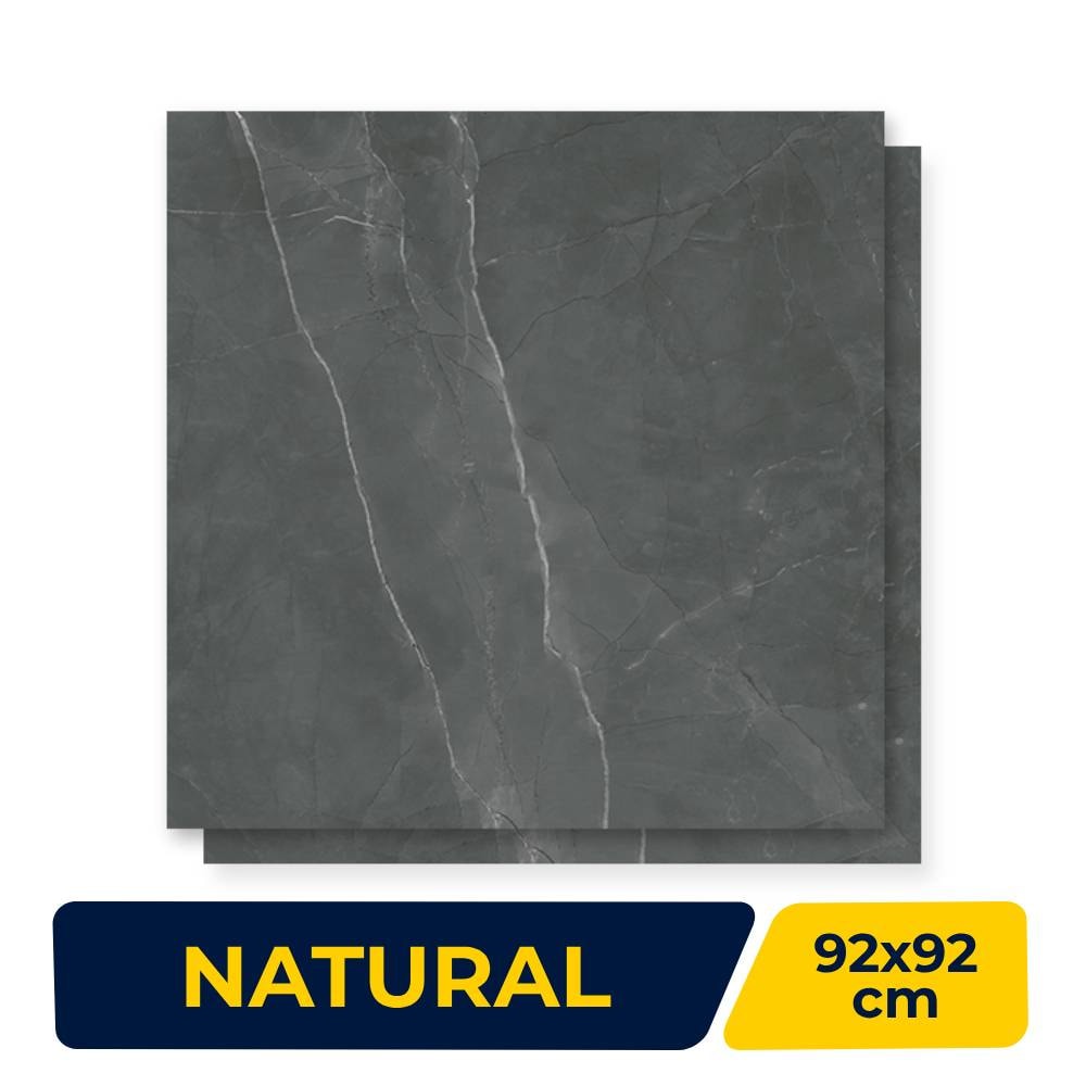 Porcelanato Natural 92x92cm Caixa 1,69m² Villagres Milano Grafite Retificado - 920049