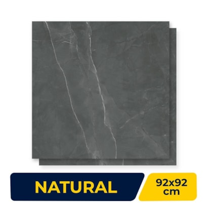 Porcelanato Natural 92x92cm Caixa 1,69m² Villagres Milano Grafite Retificado - 920049