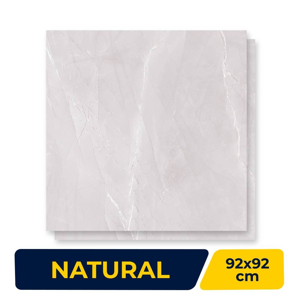Porcelanato Natural 92x92cm Caixa 1,69m² Villagres Milano Off White Retificado - 920047