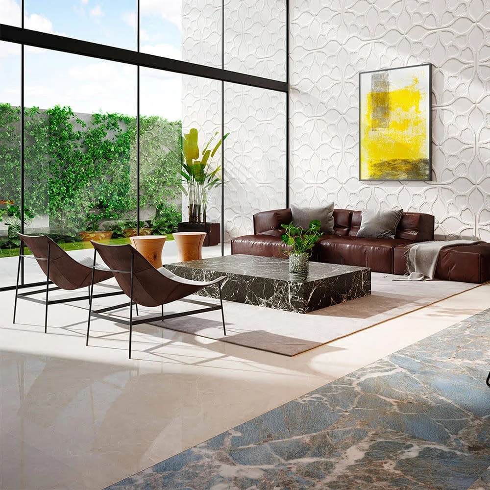 Porcelanato Polido 100x100cm Caixa 2,00m² Ceusa Quebec Retificado - 5004379