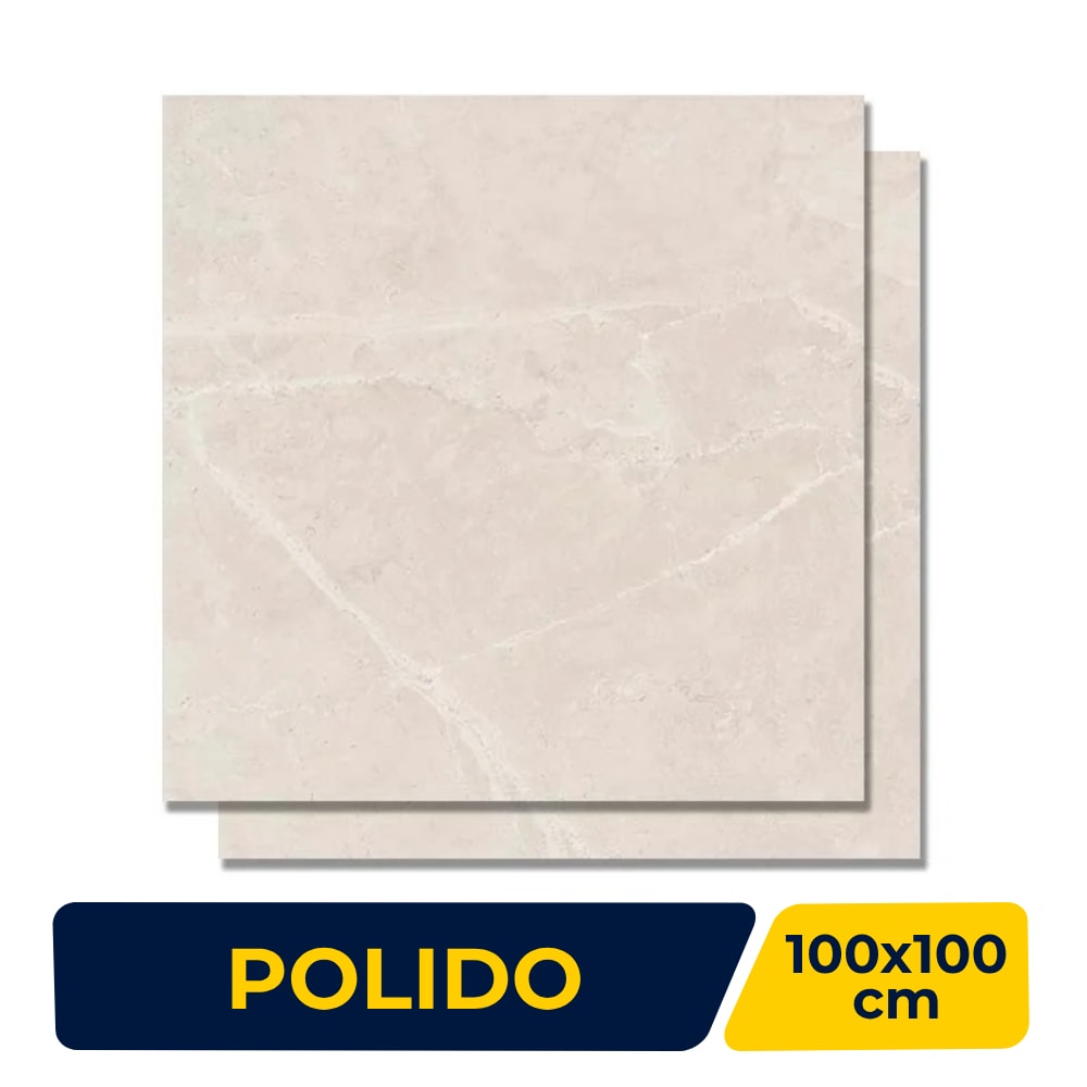Porcelanato Polido 100x100cm Caixa 2,00m² Ceusa Quebec Retificado - 5004379