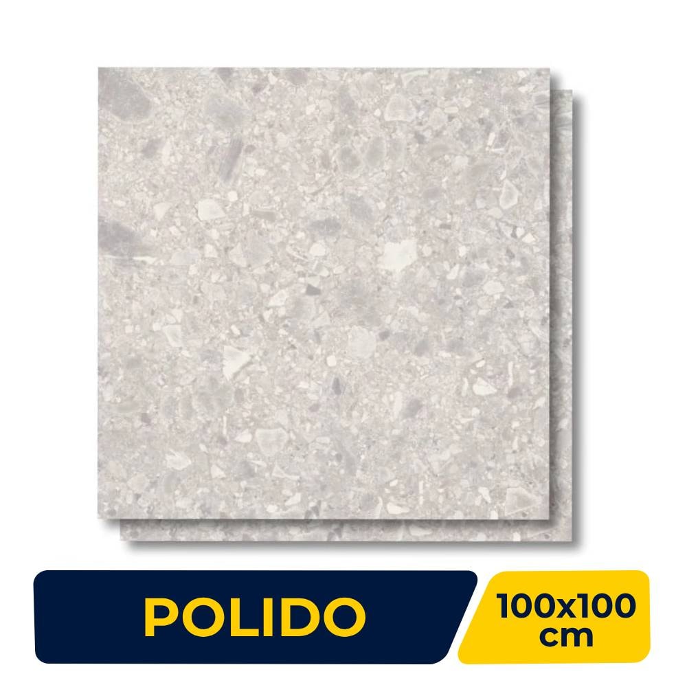 Porcelanato Polido 100X100cm Caixa 2,00m² Portinari Mount Clemo Retificado - 6062246
