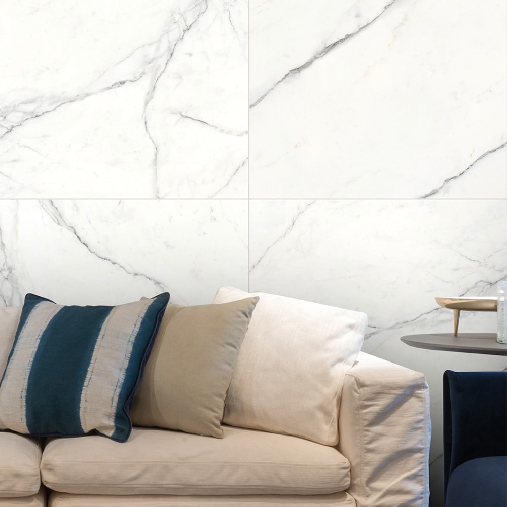 Porcelanato Polido 106,5x106,5cm Caixa 2,27m² Villagres Castellamare Bianco Retificado - 106006