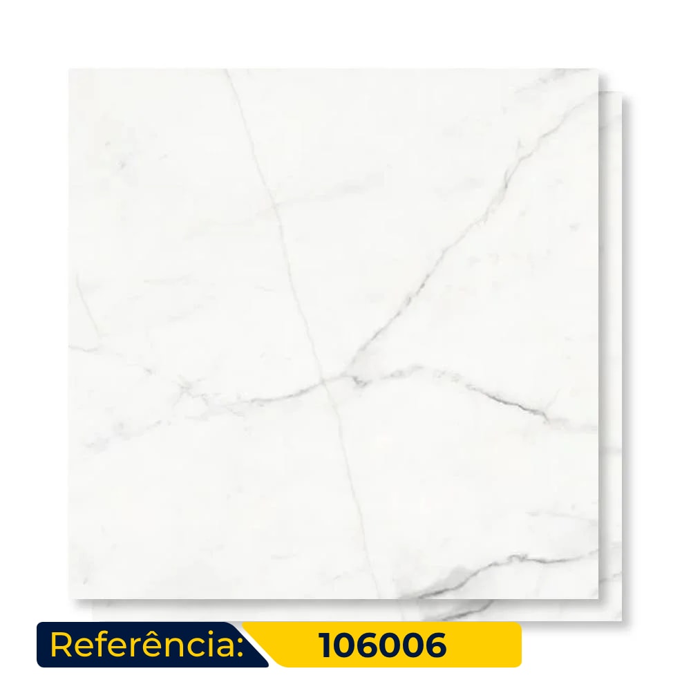 Porcelanato Polido 106,5x106,5cm Caixa 2,27m² Villagres Castellamare Bianco Retificado - 106006