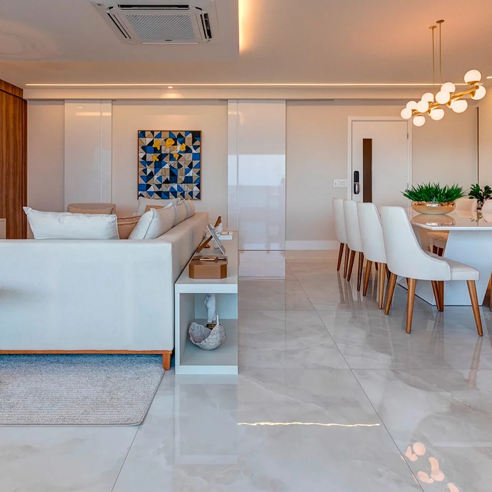 Porcelanato Polido 106,5x106,5cm Caixa 2,27m² Villagres Palazzo Venezia Retificado - 106008