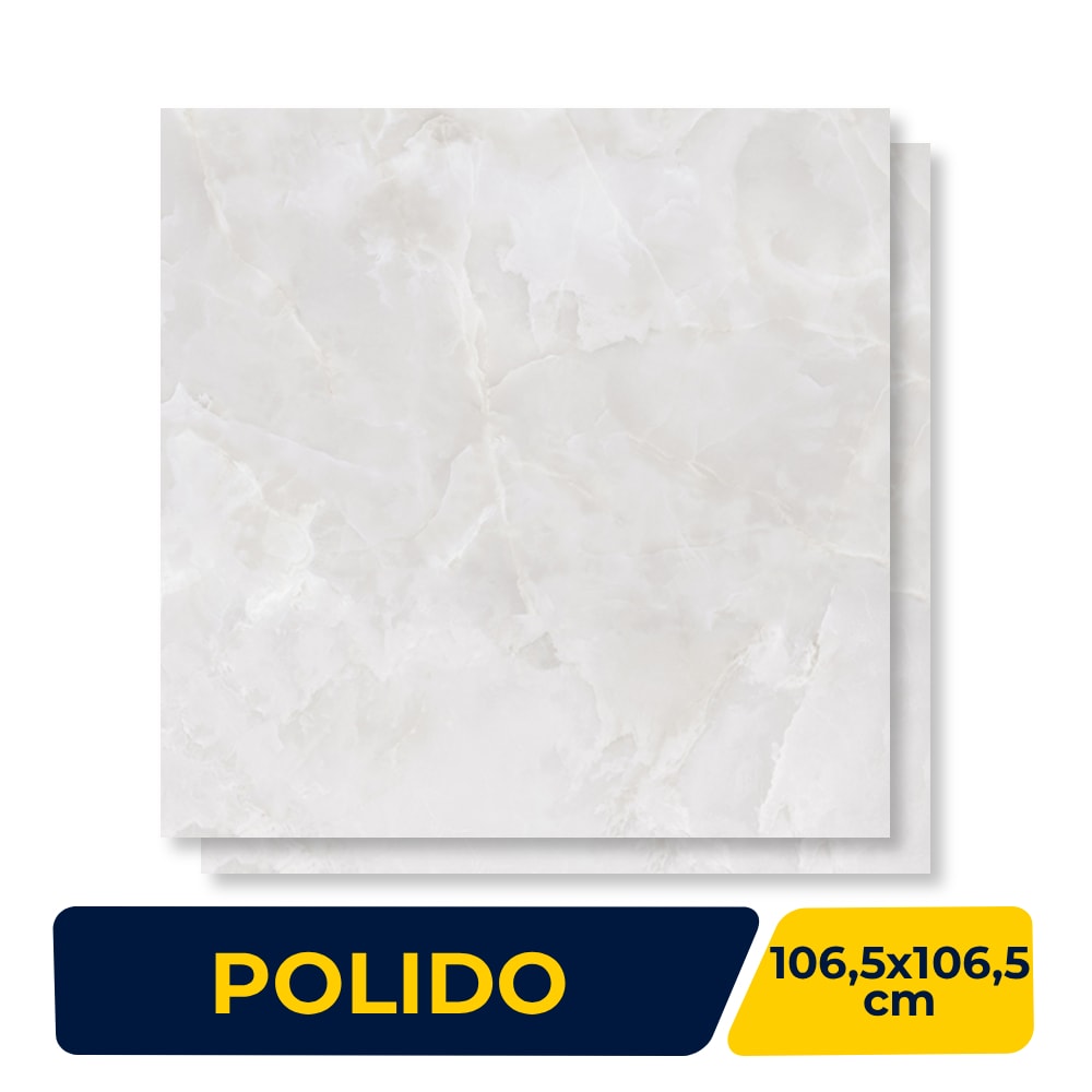 Porcelanato Polido 106,5x106,5cm Caixa 2,27m² Villagres Palazzo Venezia Retificado - 106008