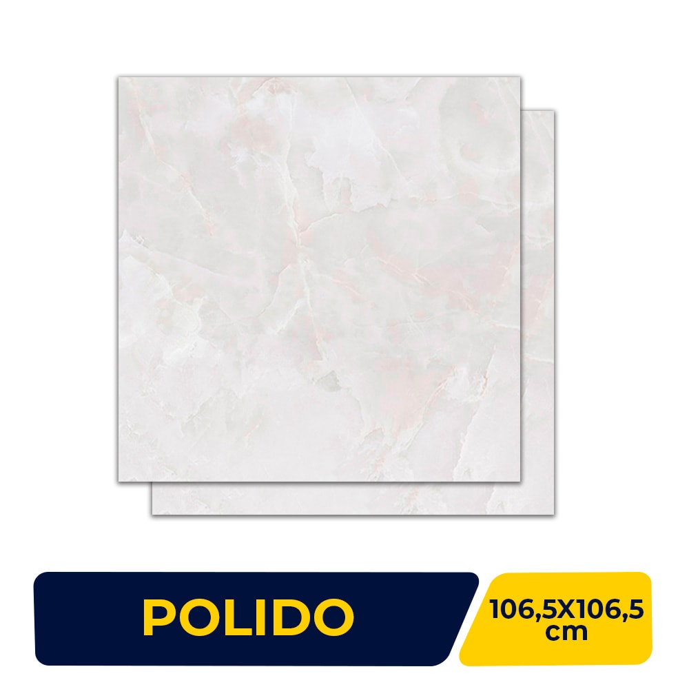 Porcelanato Polido 106,5x106,5cm Caixa 2,27m² Villagres Palazzo Venezia Retificado - 106008