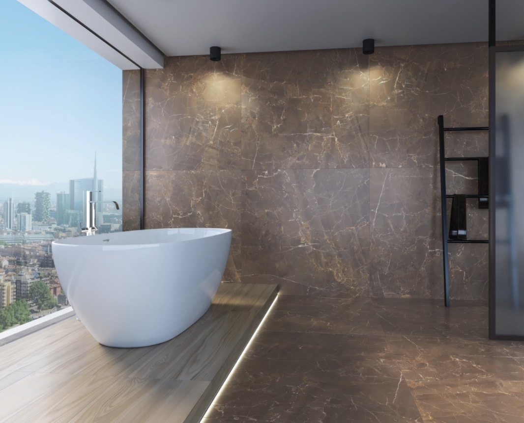 Porcelanato Polido 120x120cm Caixa 2,85m² Roca Marble Sorrento Retificado - FNJ02E825