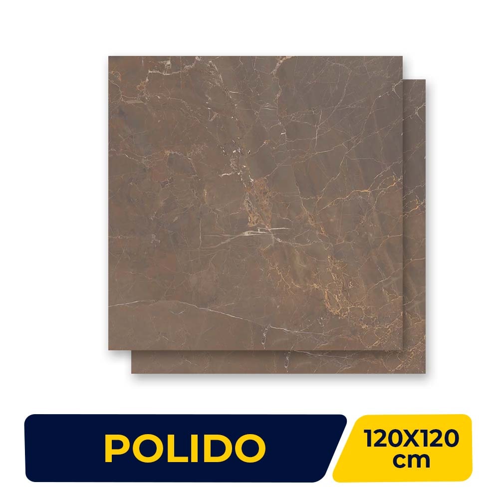 Porcelanato Polido 120x120cm Caixa 2,85m² Roca Marble Sorrento Retificado - FNJ02E825