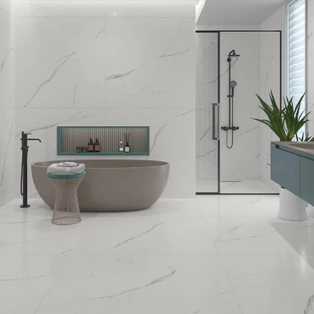 Porcelanato Polido 120x120cm Caixa 2,88m² Damme Statuario Retificado - PR24187