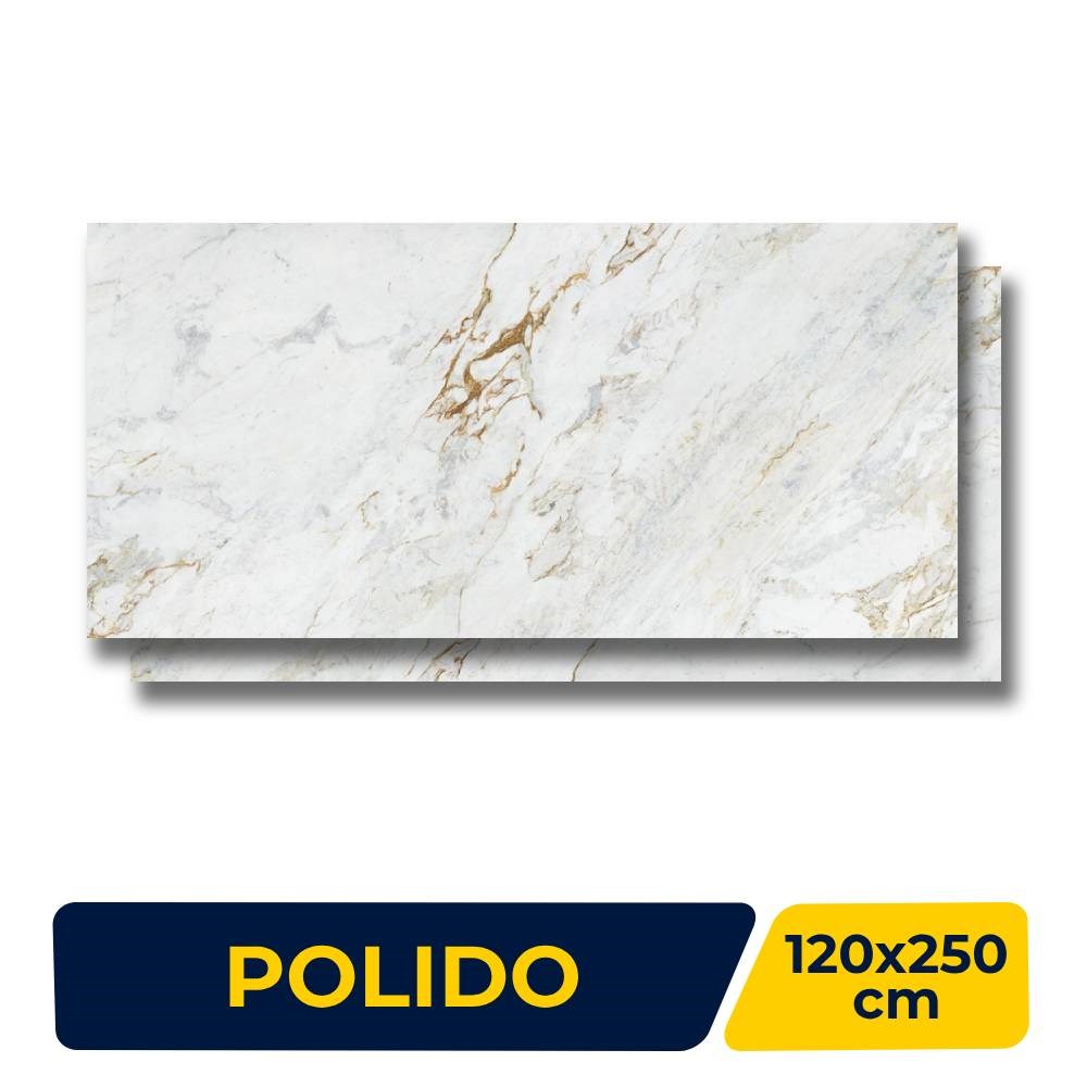 Porcelanato Polido 120x250 Caixa 2,99m² Roca Marmore Parana Mc Retificado - FOJ00MR011