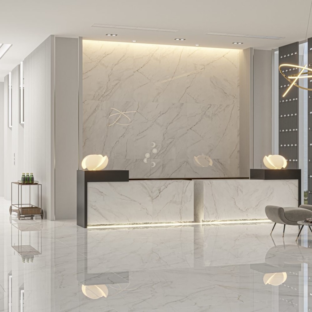 Porcelanato Polido 121x121cm Caixa 2,95m² Castelli Master Castel Tasso Lux Retificado - P71006