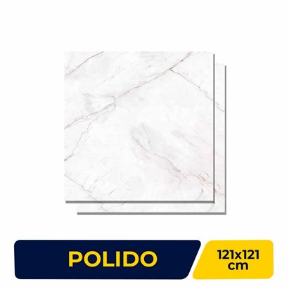 Porcelanato Polido 121x121cm Caixa 2,95m² Castelli Master Castel Tasso Lux Retificado - P71006