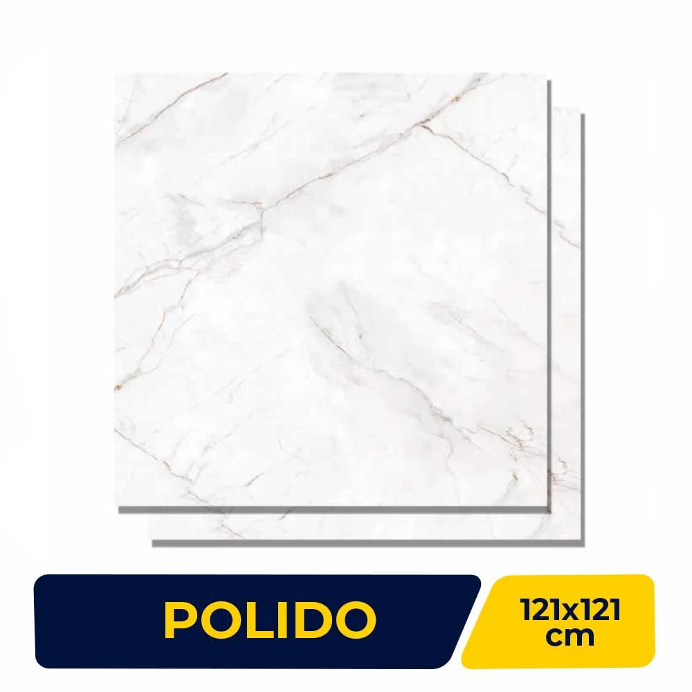 Porcelanato Polido 121x121cm Caixa 2,95m² Castelli Master Castel Tasso Lux Retificado - P71006
