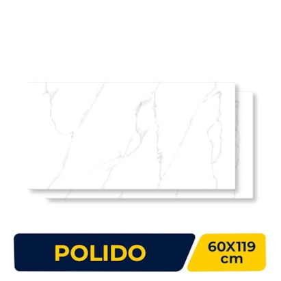 Porcelanato Polido 60x119cm Caixa 2,15m² Gaudi Calacata Endless Retificado - 86541