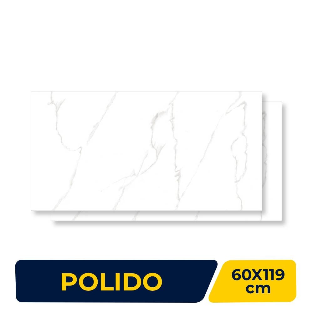 Porcelanato Polido 60x119cm Caixa 2,15m² Gaudi Calacata Endless Retificado - 86541