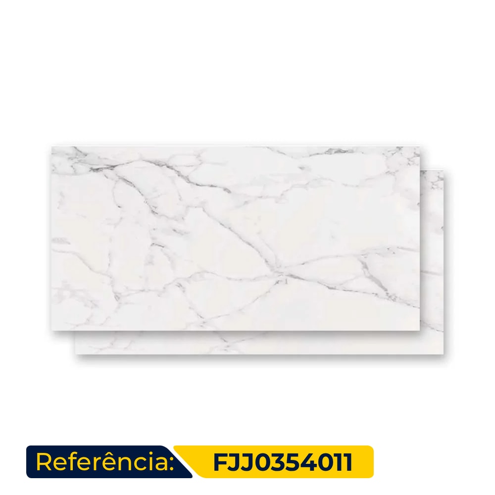 Porcelanato Polido 60x120cm Caixa 2,13m² Roca Carrara Retificado - FJJ0354011