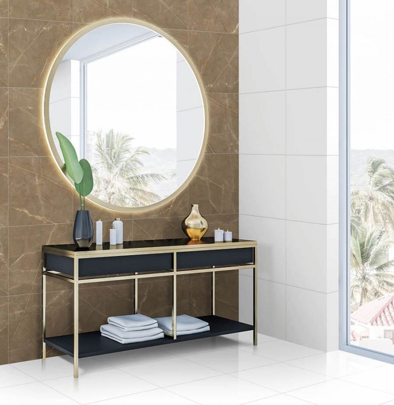 Porcelanato Polido 60x60cm Caixa 1,80m² Gaudi Armani Bronze Retificado - 81551