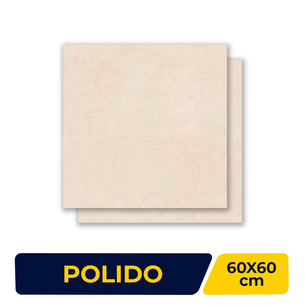 Porcelanato Polido 60x60cm Caixa 1,80m² Gaudi Quebec Nude Retificado - 82831