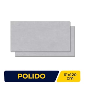 Porcelanato Polido 61X120 cm Caixa 2,20m² Damme Cimento Gris Retificado - PR12097