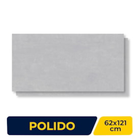 Porcelanato Polido 61X120 cm Caixa 2,20m² Damme Cimento Gris Retificado - PR12097