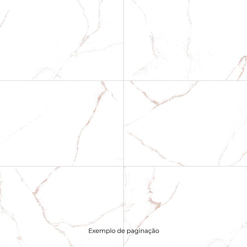 Porcelanato Polido 61x120cm Caixa 2,20m² Damme Branco Pigues Retificado - PR12256