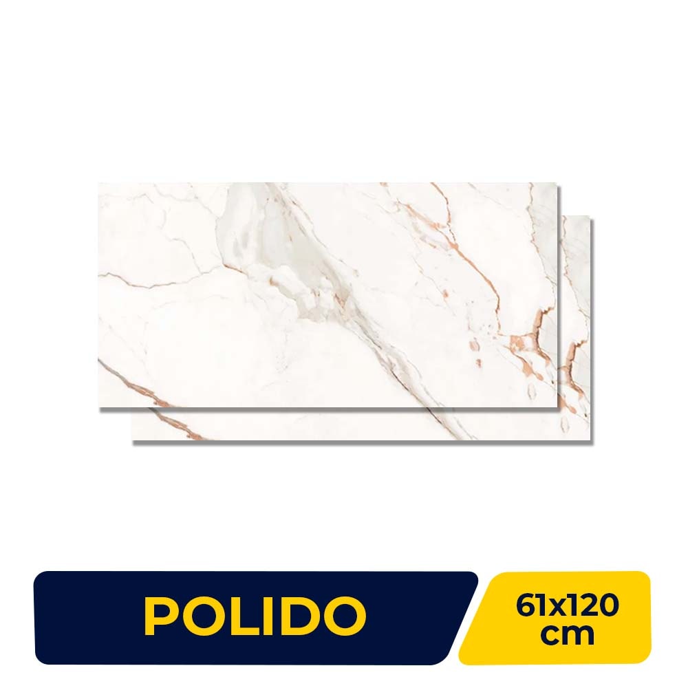 Porcelanato Polido 61X120cm Caixa 2,20m² Damme Capraia Retificado - PR12147