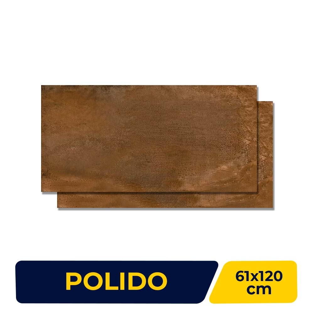 Porcelanato Polido 61x120cm Caixa 2,20m² Damme Corten Retificado - PR12082
