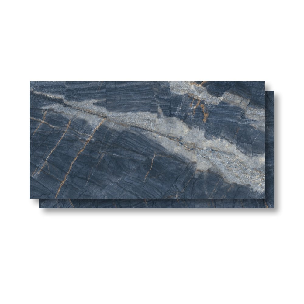 Porcelanato Polido 61x120cm Caixa 2,20m² Damme Ocean Blue Retificado - PR12233