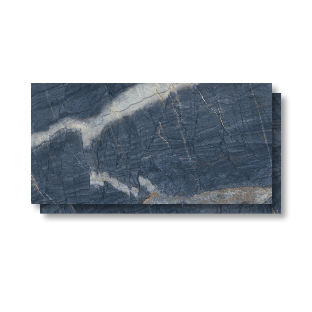 Porcelanato Polido 61x120cm Caixa 2,20m² Damme Ocean Blue Retificado - PR12233