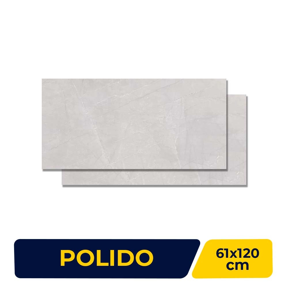 Porcelanato Polido 61X120cm Caixa 2,20m² Damme Pulpis Acero Retificado - PR12018