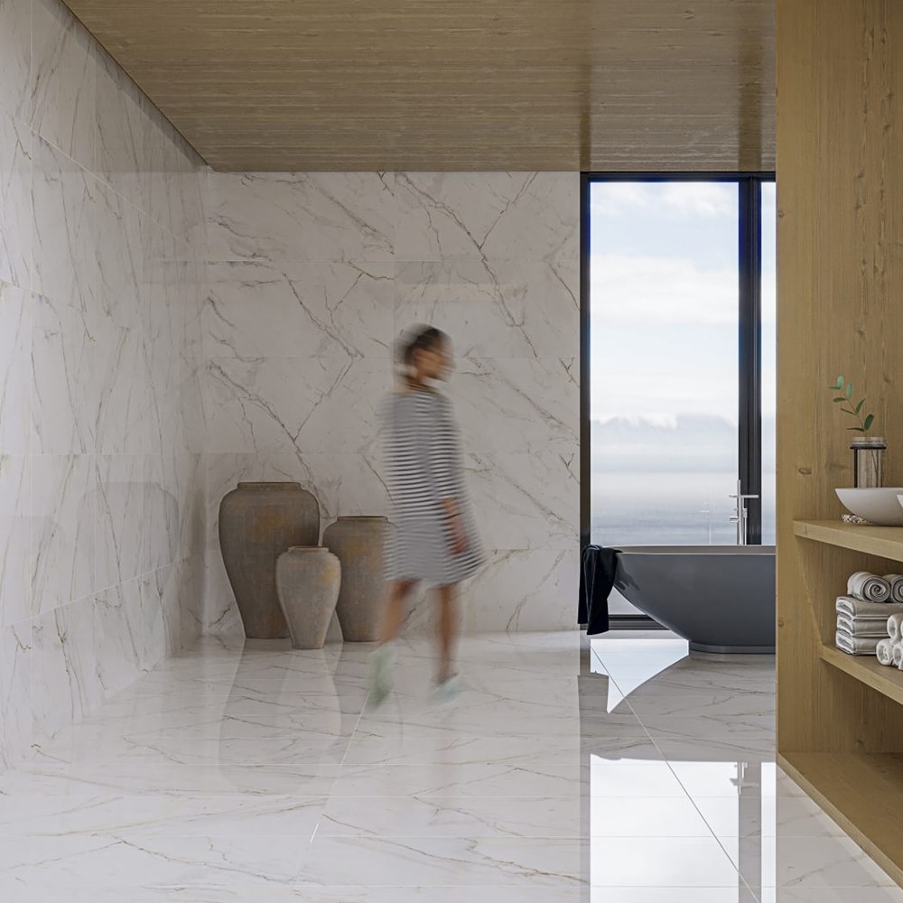 Porcelanato Polido 62x120cm Caixa 2,26m² Castelli Castel Tasso Lux Retificado - P70604