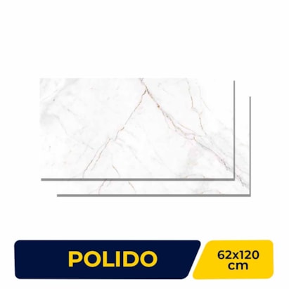 Porcelanato Polido 62x120cm Caixa 2,26m² Castelli Castel Tasso Lux Retificado - P70604