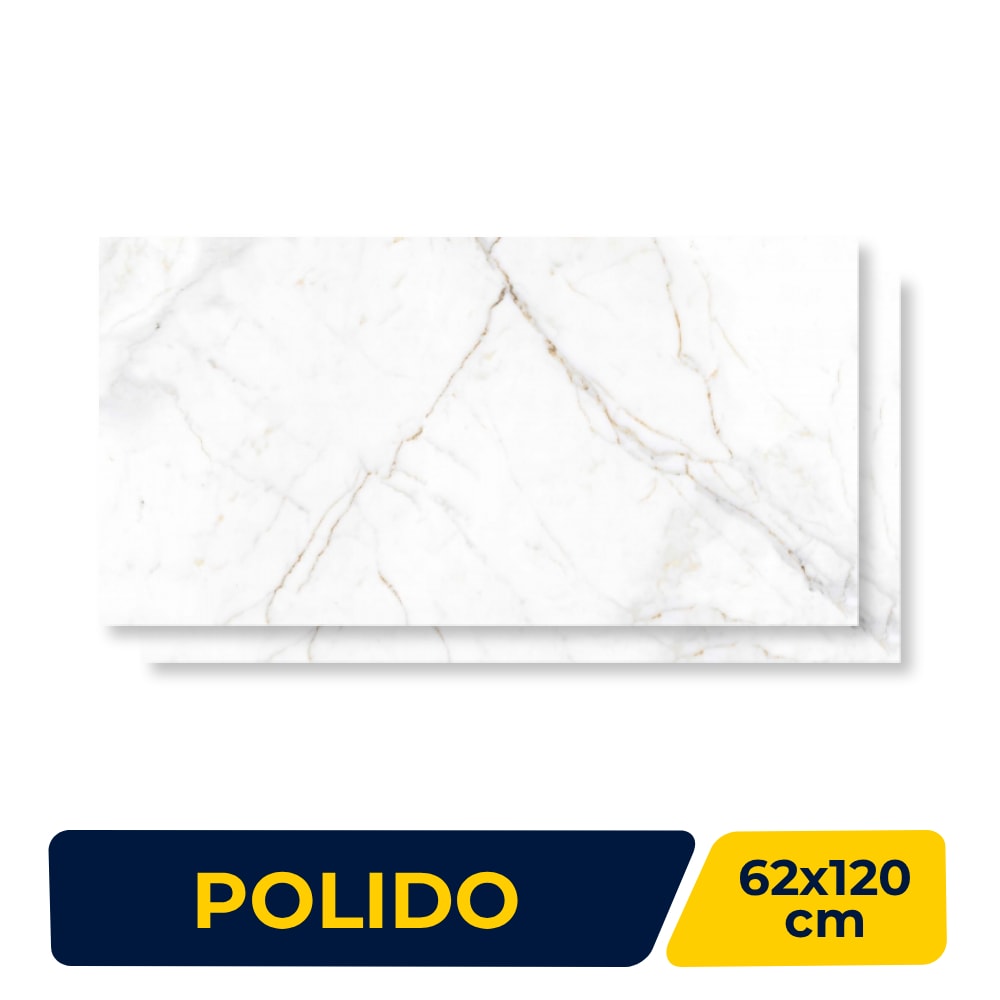 Porcelanato Polido 62x120cm Caixa 2,26m² Castelli Castel Tasso Lux Retificado - P70604