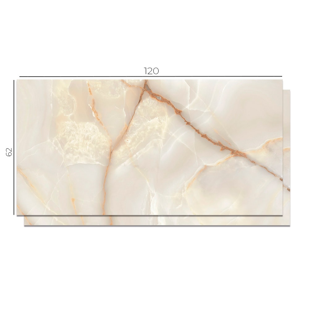 Porcelanato Polido 62x120cm Caixa 2,26m² Castelli Gran Palazzo Di Cristallo Lux Retificado - P70669