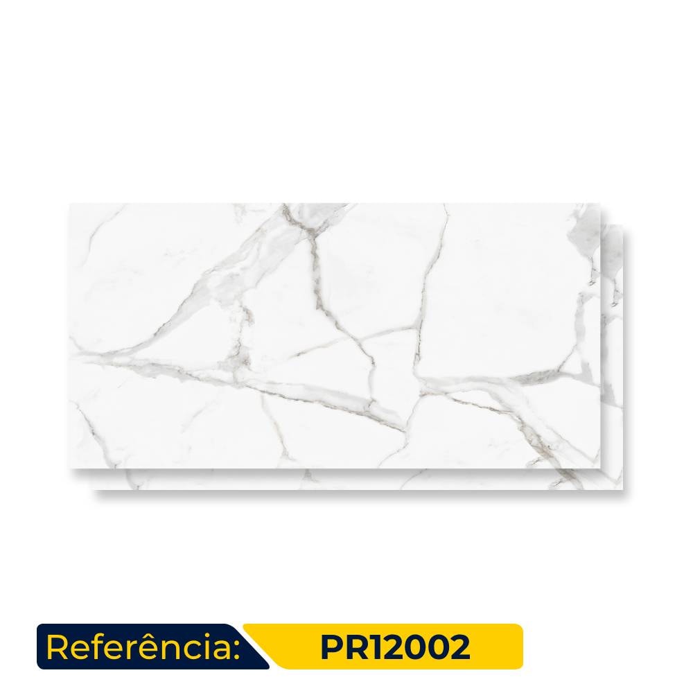 Porcelanato Polido 62x121cm Caixa 2,25m² Damme Calacata Retificado - PR12002