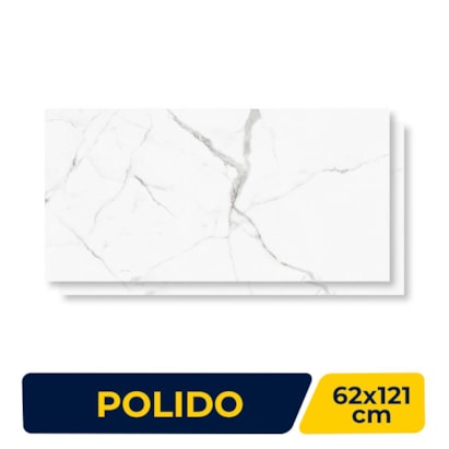 Porcelanato Polido 62x121cm Caixa 2,25m² Damme Calacata Retificado - PR12002
