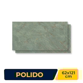 Porcelanato Polido 62x121cm Caixa 2,25m² Damme Emerald Green Retificado - PR12324