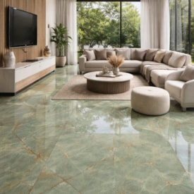 Porcelanato Polido 62x121cm Caixa 2,25m² Damme Emerald Green Retificado - PR12324