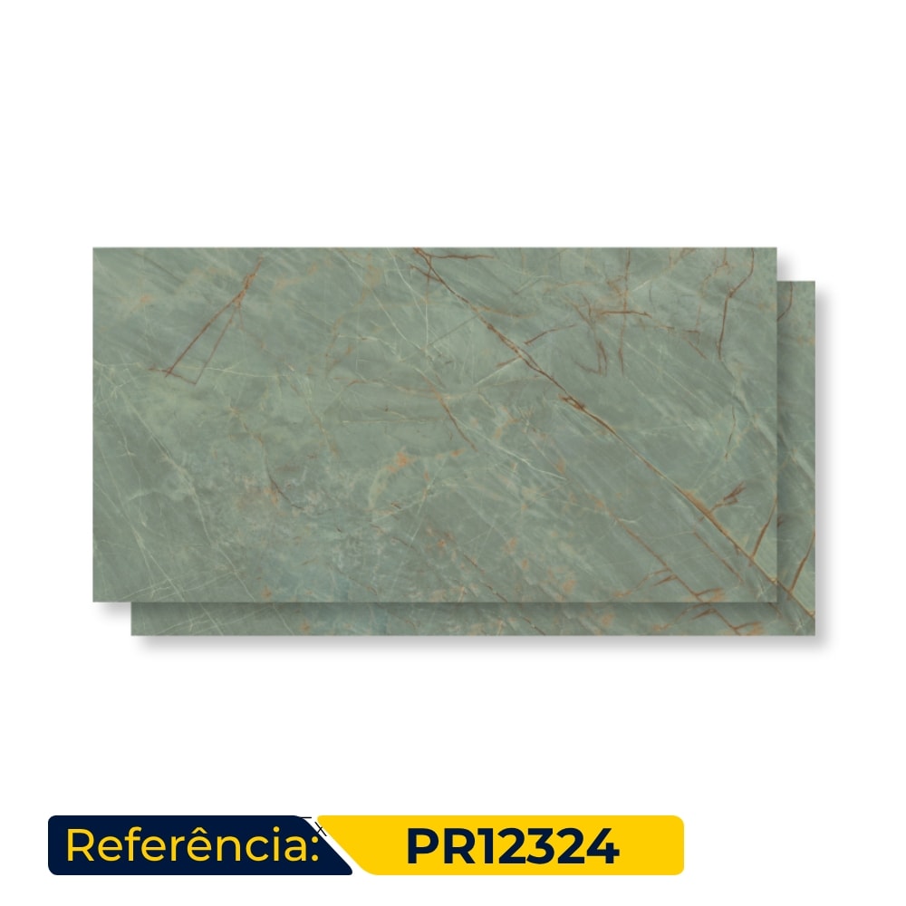 Porcelanato Polido 62x121cm Caixa 2,25m² Damme Emerald Green Retificado - PR12324