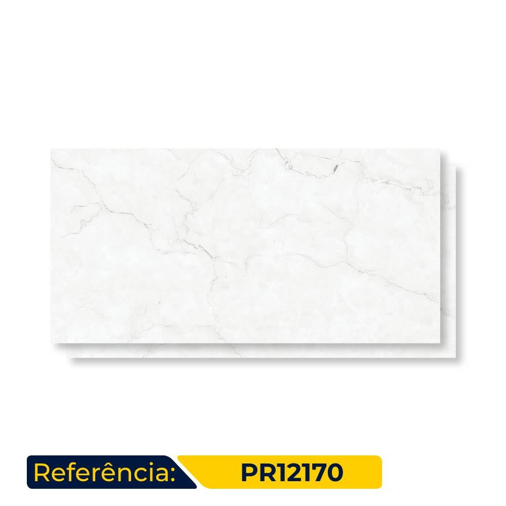 Porcelanato Polido 62x121cm Caixa 2,25m² Damme Maestro Blanc Retificado - PR12170