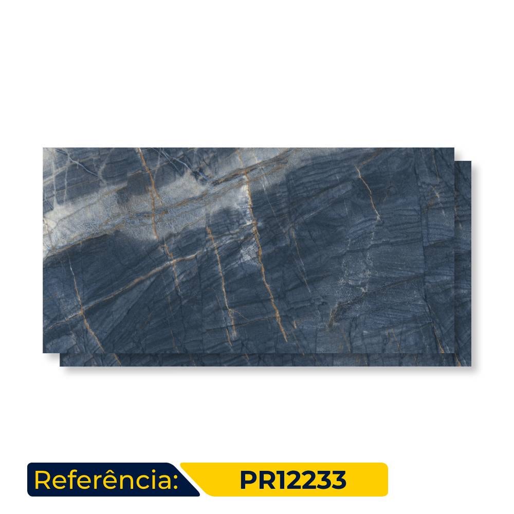 Porcelanato Polido 62x121cm Caixa 2,25m² Damme Ocean Blue Retificado - PR12233