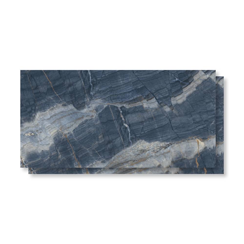 Porcelanato Polido 62x121cm Caixa 2,25m² Damme Ocean Blue Retificado - PR12233