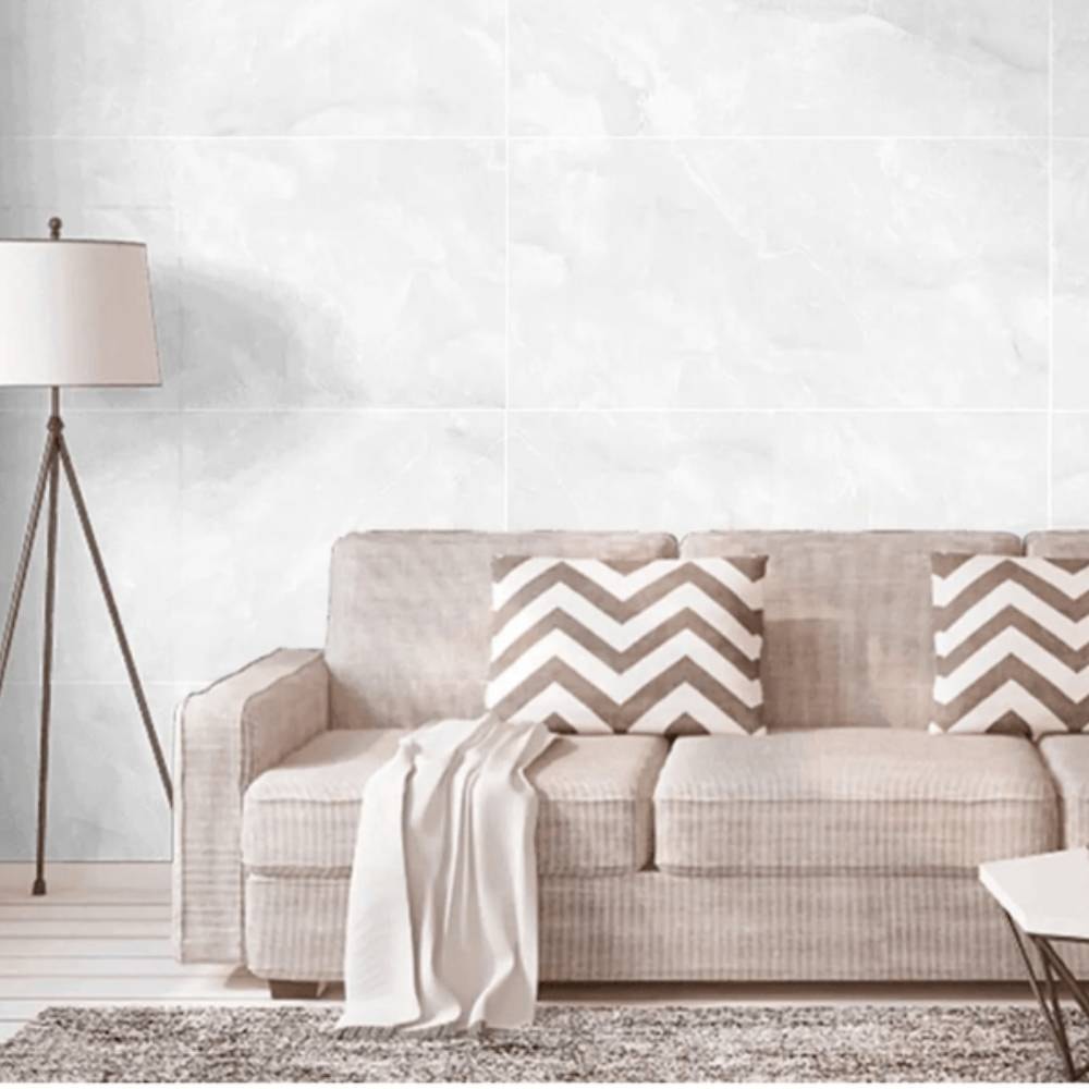 Porcelanato Polido 62x121cm Caixa 2,25m² Damme Onix Bianco Retificado - PR12230