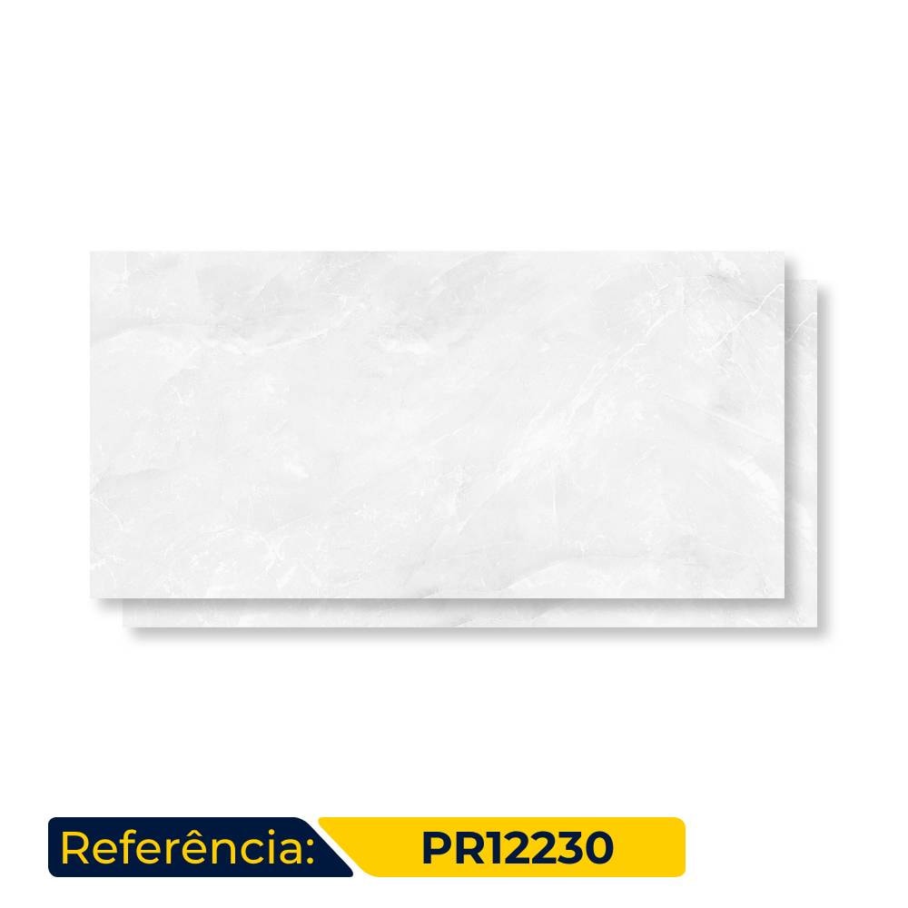 Porcelanato Polido 62x121cm Caixa 2,25m² Damme Onix Bianco Retificado - PR12230