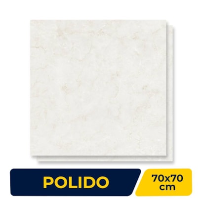 Porcelanato Polido 70x70cm Caixa 2,44m² Delta Crema Marfim Retificado - 2313