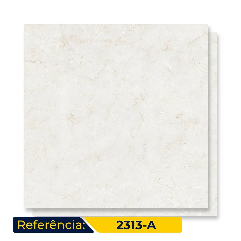 Porcelanato Polido 70x70cm Caixa 2,44m² Delta Crema Marfim Retificado - 2313-A