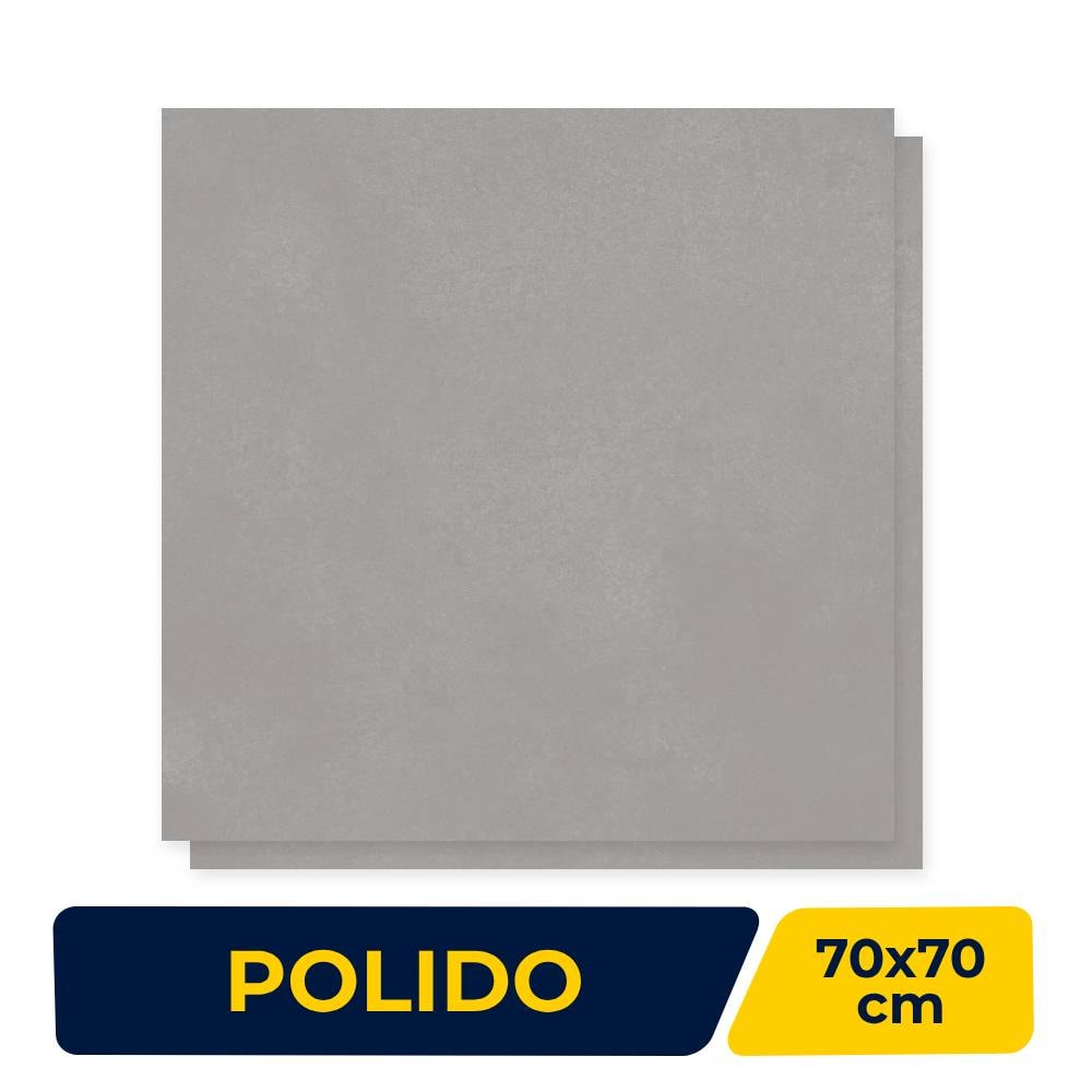 Porcelanato Polido 70x70cm Caixa 2,44m² Delta Dallas Cement Retificado - 2555