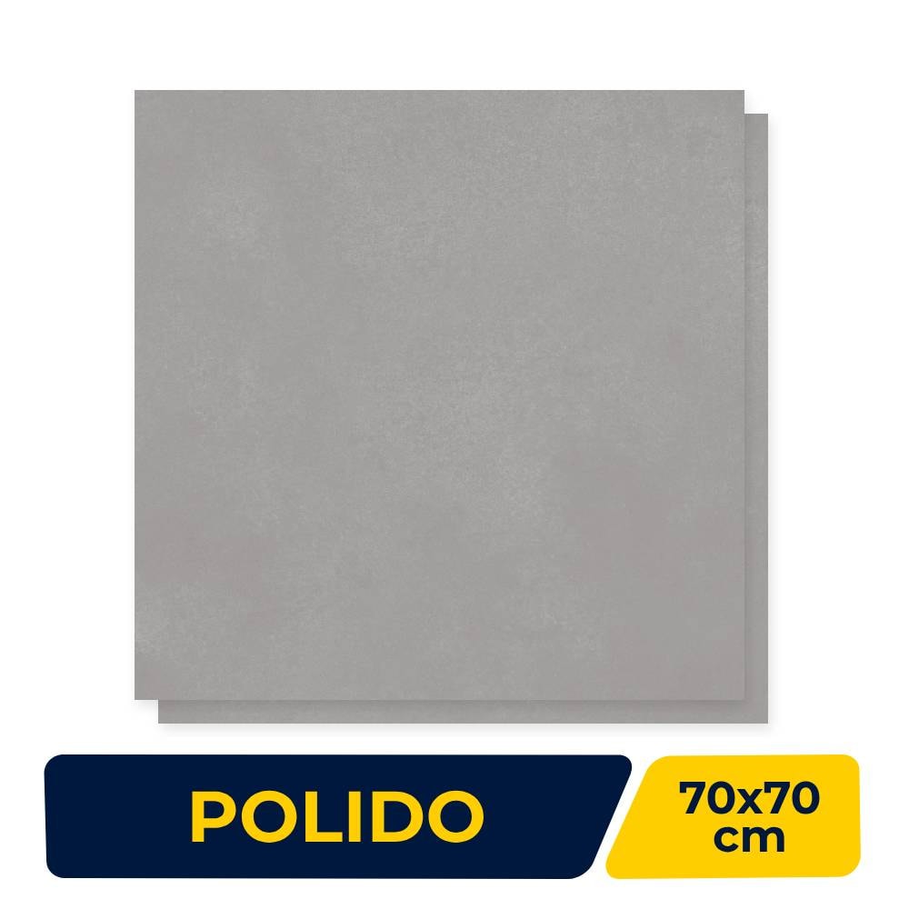 Porcelanato Polido 70x70cm Caixa 2,44m² Delta Dallas Cement Retificado - 2555-A