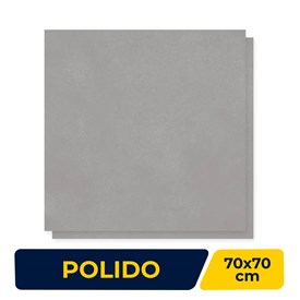 Porcelanato Polido 70x70cm Caixa 2,44m² Delta Dallas Cement Retificado - 2555-A